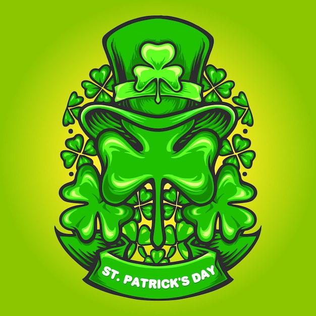 St Patricks Hat Ozdoby Koniczyny Z Ilustracji Banner