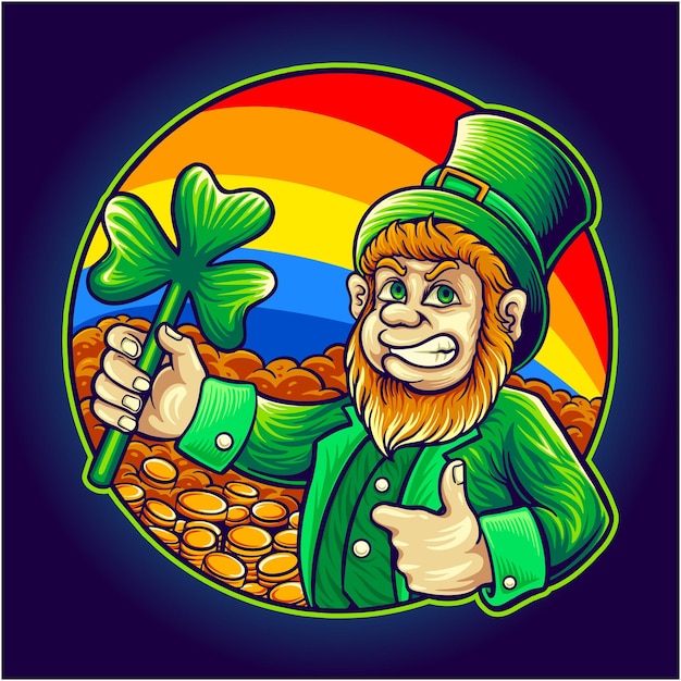 St Patricks Koniczyna Z Pieniędzmi Tło Wektor Ilustracje Do Pracy Logo Towary Tshirt Naklejki I Projekty Etykiet Plakat Kartki Z życzeniami Reklama Firma Lub Marki