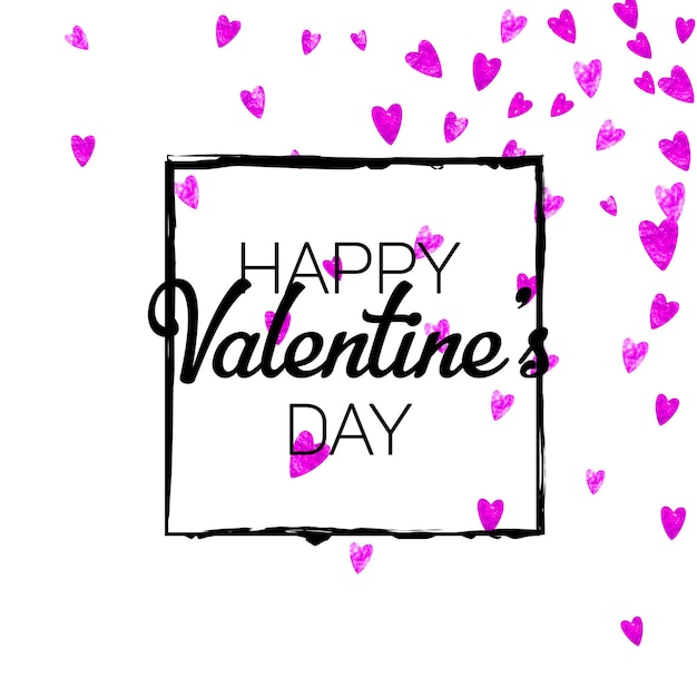 St Valentine sprzedaż konfetti Handdrawn plakat na zniżkę Rando