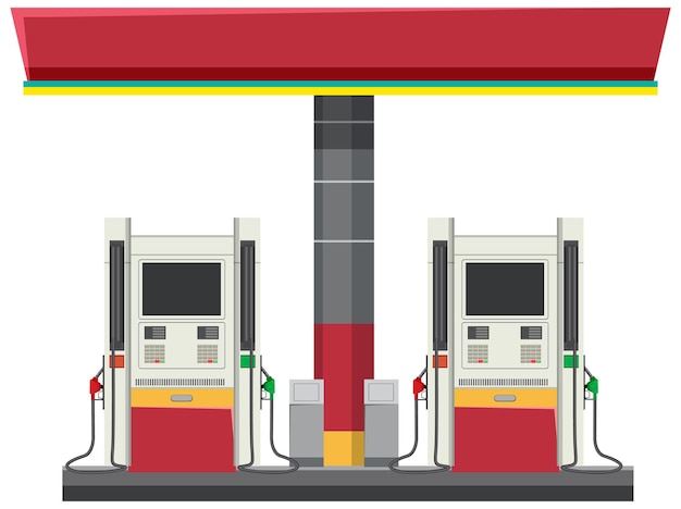 Plik wektorowy stacja benzynowa z pompą benzynową