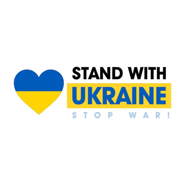 Stań z Ukrainą. Stań i wsparcie z Ukrainą. Ilustracja wektorowa.