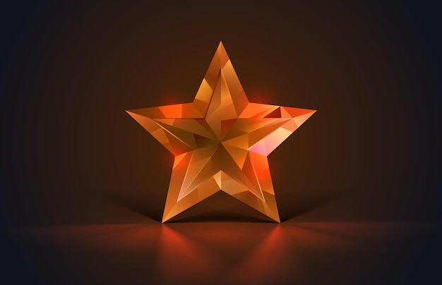 Star Crystal 3d Premium Nagroda Gra Nagroda Ikona Gwiazda Szkło Ilustracji Wektorowych