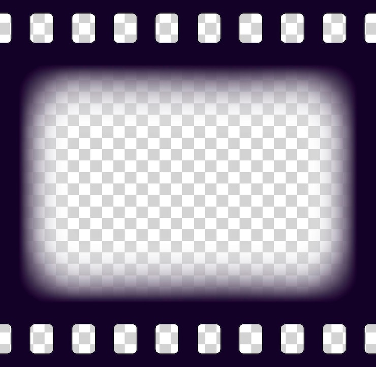 Wektor stara rama filmowa w stylu retro na przezroczystym tle. ilustracja wektorowa taśmy filmowej vintage kino. element projektu kina granicy filmowej