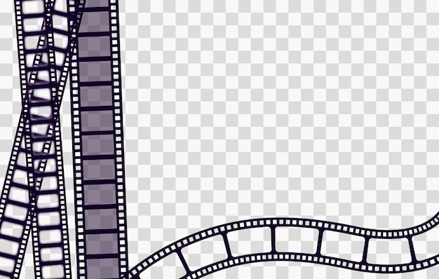 Plik wektorowy stara ramka filmowa w stylu retro na przezroczystym tle ilustracja wektorowa taśmy filmowej w stylu vintage film granica element projektu kina