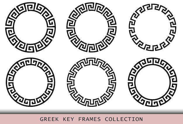 Plik wektorowy starożytne greckie czarne wzory ramek zestaw antycznych granic z grecji