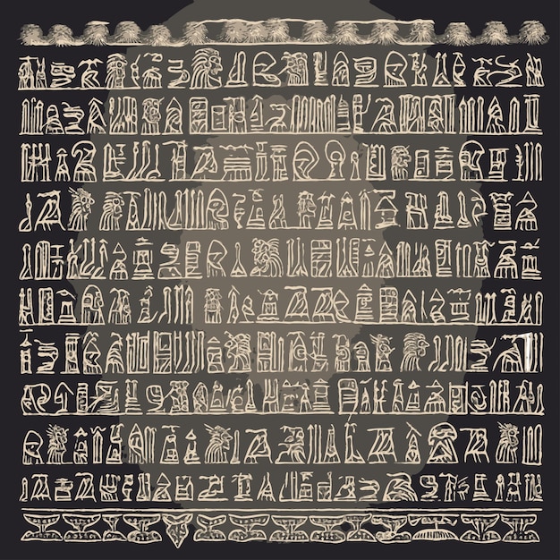 Plik wektorowy starożytny alfabet klinowy sumerowie linie