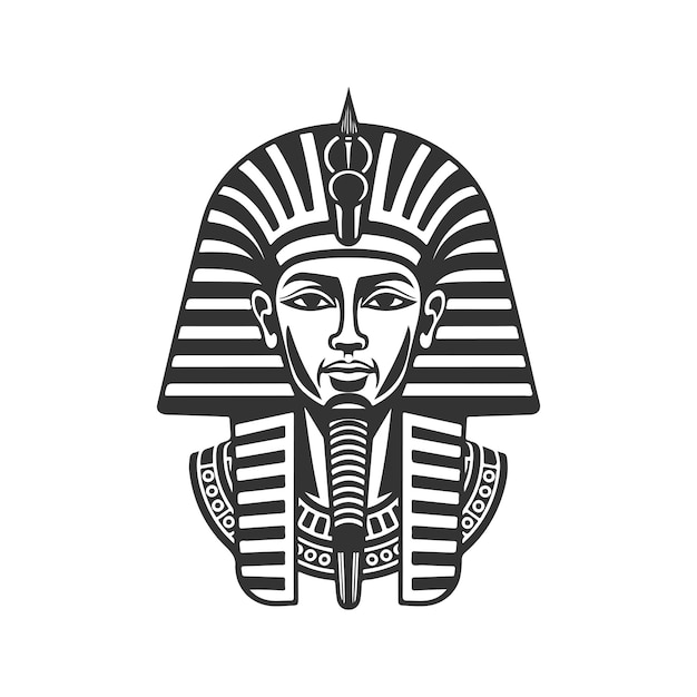Starożytny Egipt bóg vintage logo koncepcja sztuki czarno-biały kolor ręcznie rysowane ilustracja