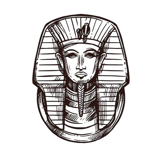 Starożytny Egipt Szkic Maski Faraona Tutanchamona