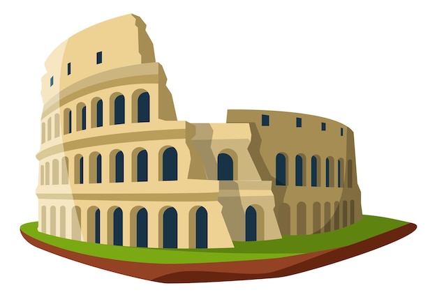 Plik wektorowy starożytny rzym symbol kultury włoskiej symbol koloseum ikona na białym tle