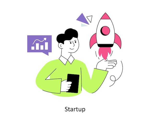 Startup Flat Style Design Ilustracja wektorowa Ilustracja akcji