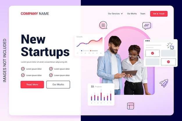 Startup Landing Page Z Estetycznymi Kolorami Gradientowymi