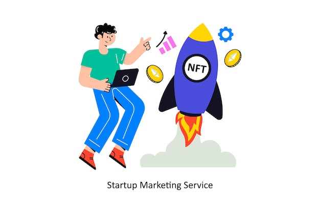 Startup Marketing Service Płaski projekt ilustracji wektorowych Stockowa ilustracja