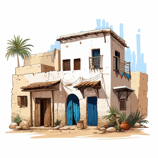 Plik wektorowy stary_arab_house_vector_illustrated