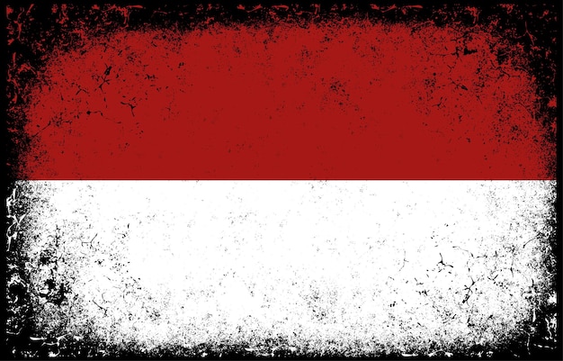 Stary Brudny Grunge Vintage Indonezja Flaga Narodowa Ilustracja