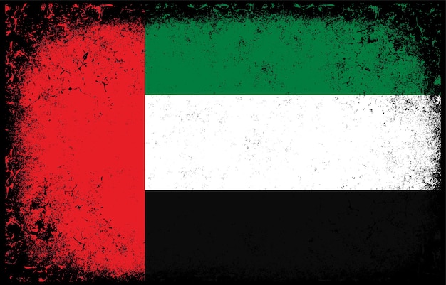 Stary Brudny Grunge Vintage Zjednoczone Emiraty Arabskie Ilustracja Flaga Narodowa