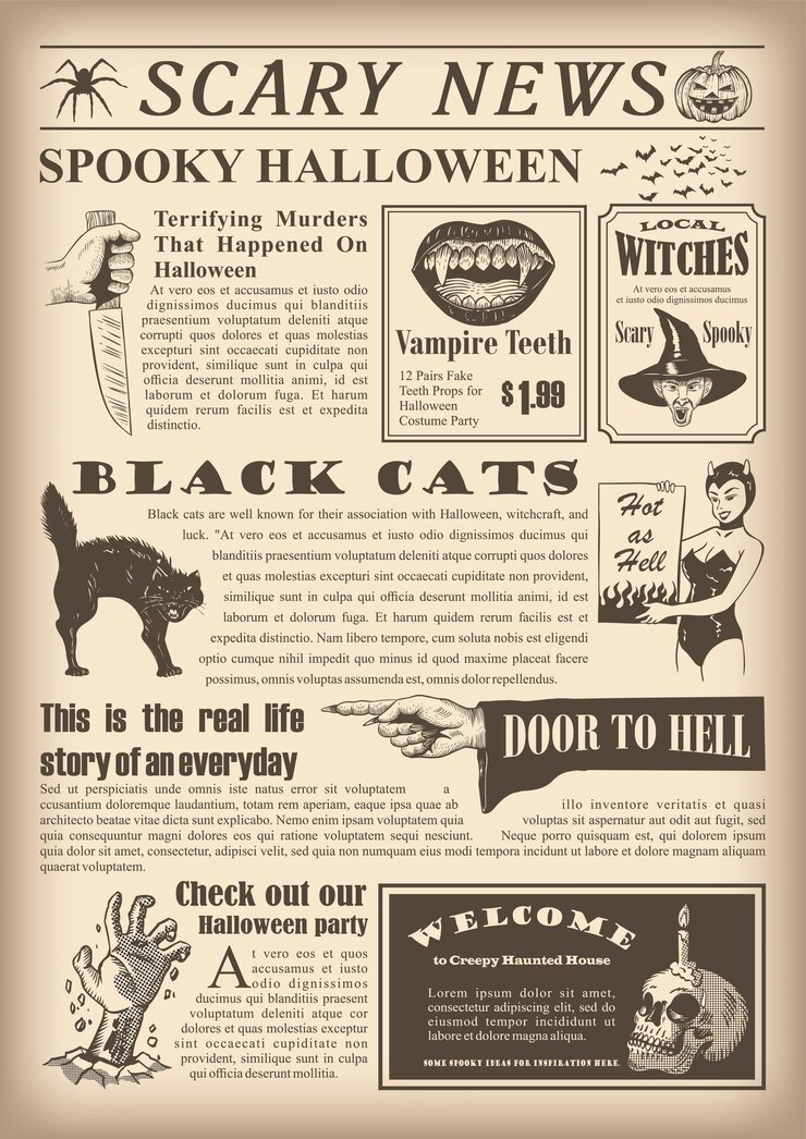 Stary festiwal Halloween gazeta wektor