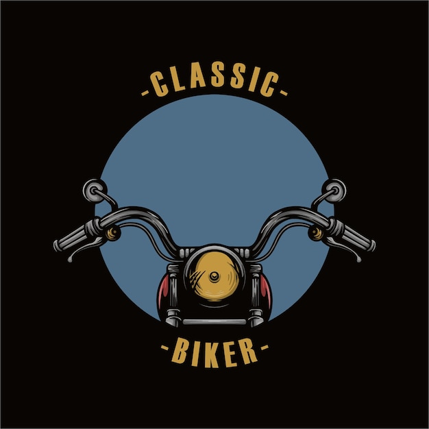Stary motocykl ilustracji wektorowych z tłem