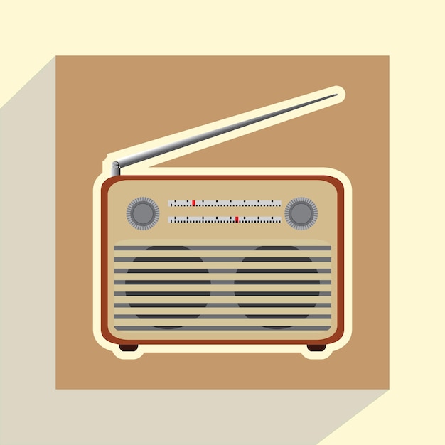 stary vintage radio wektor
