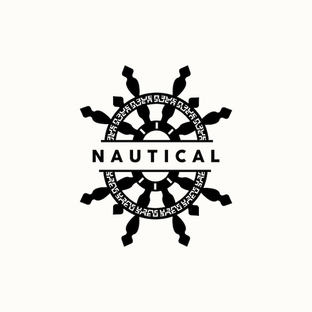Plik wektorowy statek kierownica logo kierownica łódź statek jacht kompas elegancki minimalistyczny design żeglarstwo oceaniczne
