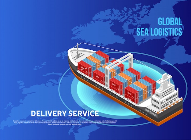 Statek Towarowy Na Mapie świata