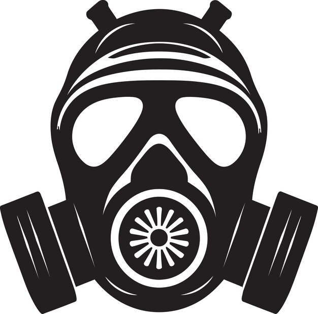 Stealth Defender Maska Gazowa Wektor Ikonka Ebony Shield Czarna Maska Gasowa Logo Emblemat