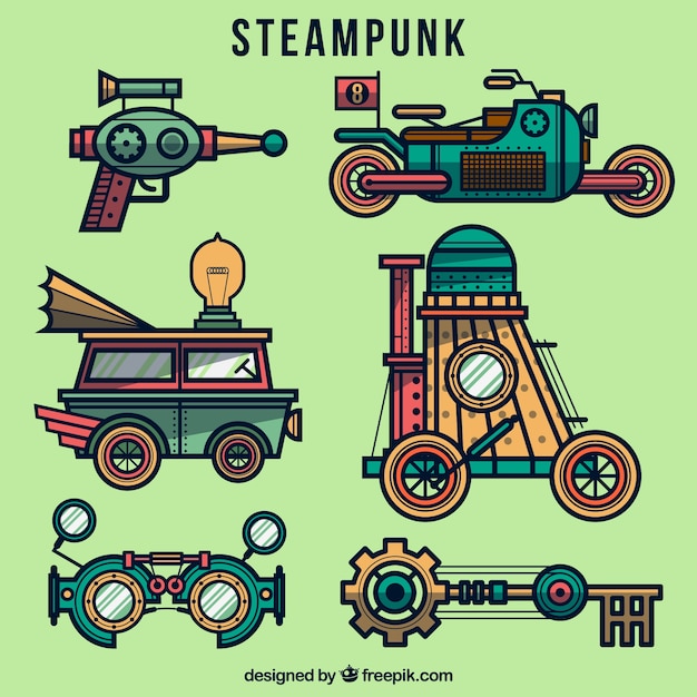 Plik wektorowy steampunk gadżety