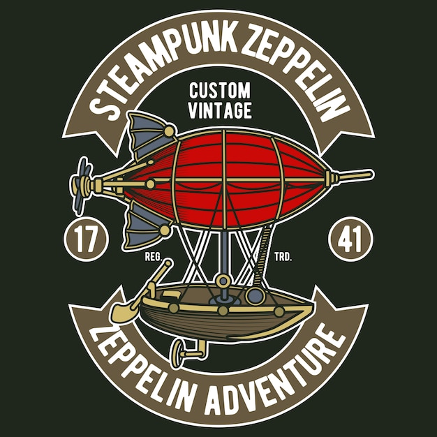 Plik wektorowy steampunk zeppelin