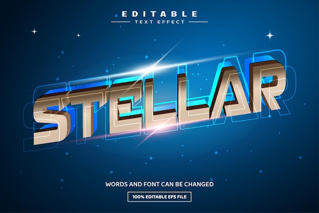 Stellar 3d Edytowalny Szablon Efektu Tekstowego