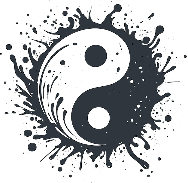Plik wektorowy stensil yin yang vector z stylizowanym symbolem projektanta