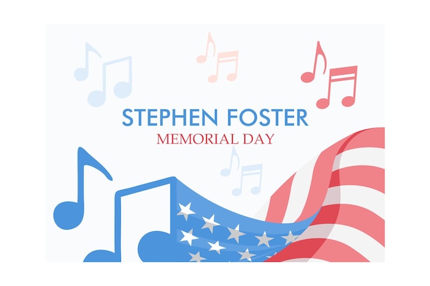 Stephen Foster Memorial Day Vector Illustrator Portret Płaski Wektor Nowoczesny Ilustracja