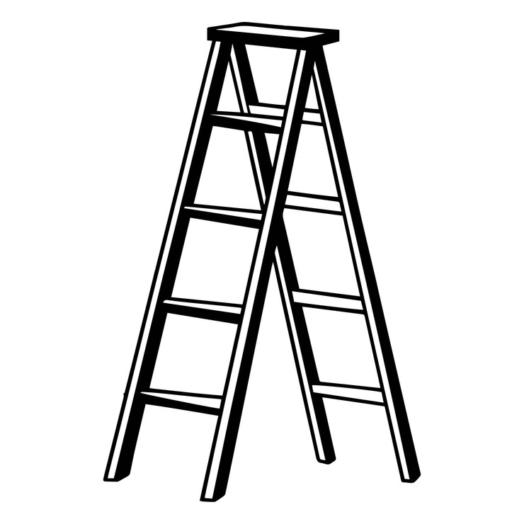 Wektor stepladder silhouette izolowany wektor i stepladder clip art wektorowy element projektowy