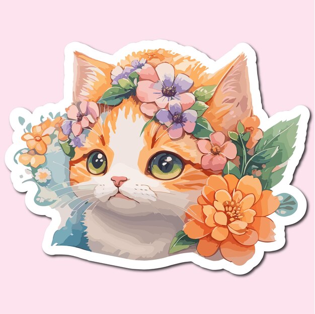 Plik wektorowy sticker_a_cute_cat_head