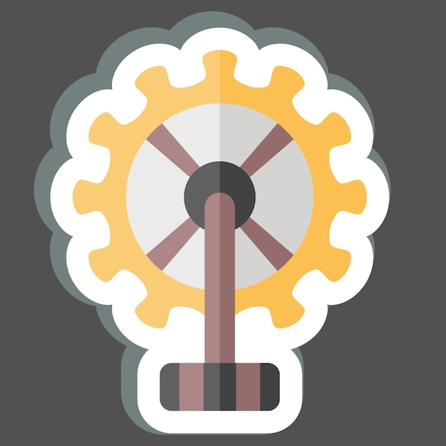 Sticker Gear Wheel związany z symbolem roweru prosty projekt edytowalny