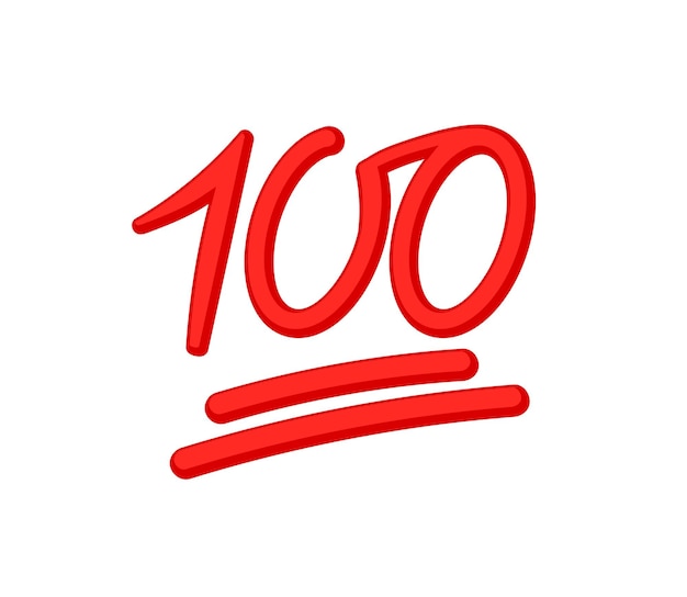 Plik wektorowy sto punktów wektor ikona na białym tle. ilustracja emoji. emotikon wektor doskonały wynik