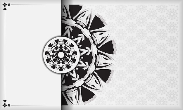 Stock Vector Graphics Drukuj Gotowy Projekt Pocztówki Z Greckimi Ornamentami Biały Szablon Z Ornamentami Na Logo