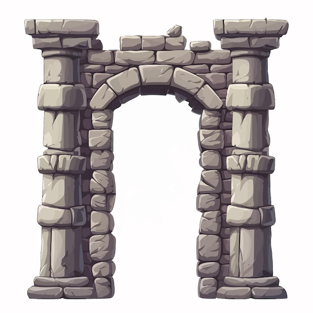 Plik wektorowy stone_columnsvector_illustration_of_a_gate_castle