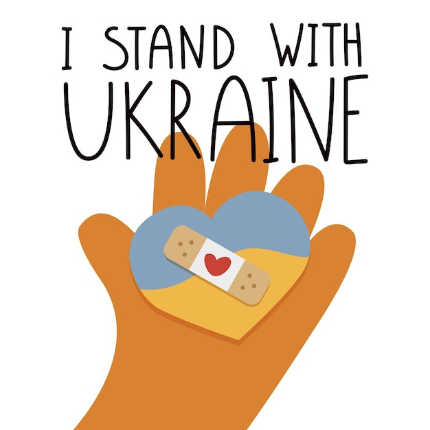 Plik wektorowy stop wojnie na ukrainie stoję z ukrainą ilustracja pokoju