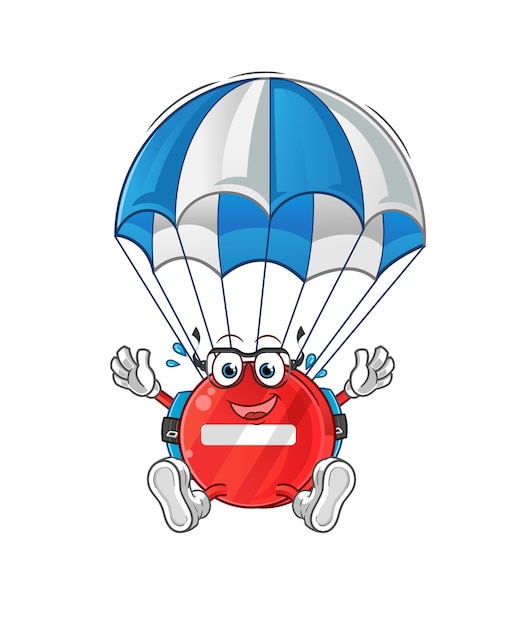 Stop znak skoki spadochronowe ilustracja