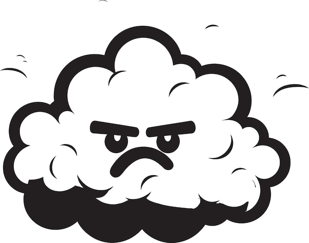 Plik wektorowy stormy rage angry cloud logo design raging thunderhead wektor angry cloud emblem