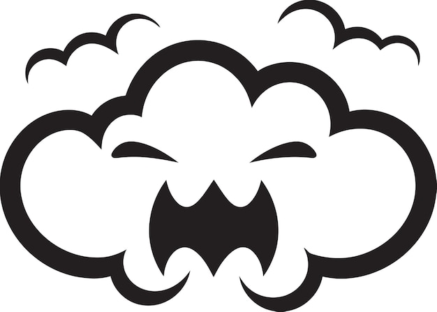 Plik wektorowy stormy rage vector angry cloud character sullen thunderhead czarna chmura ikona kreskówki