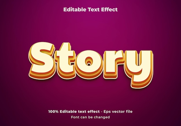 Plik wektorowy story 3d edytowalny efekt tekstowy premium