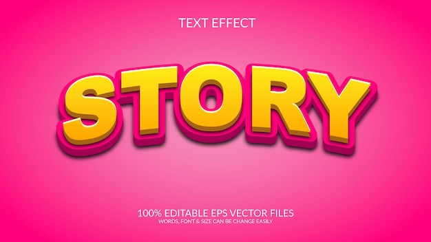 Story 3D Vector w pełni edytowalny efekt tekstowy