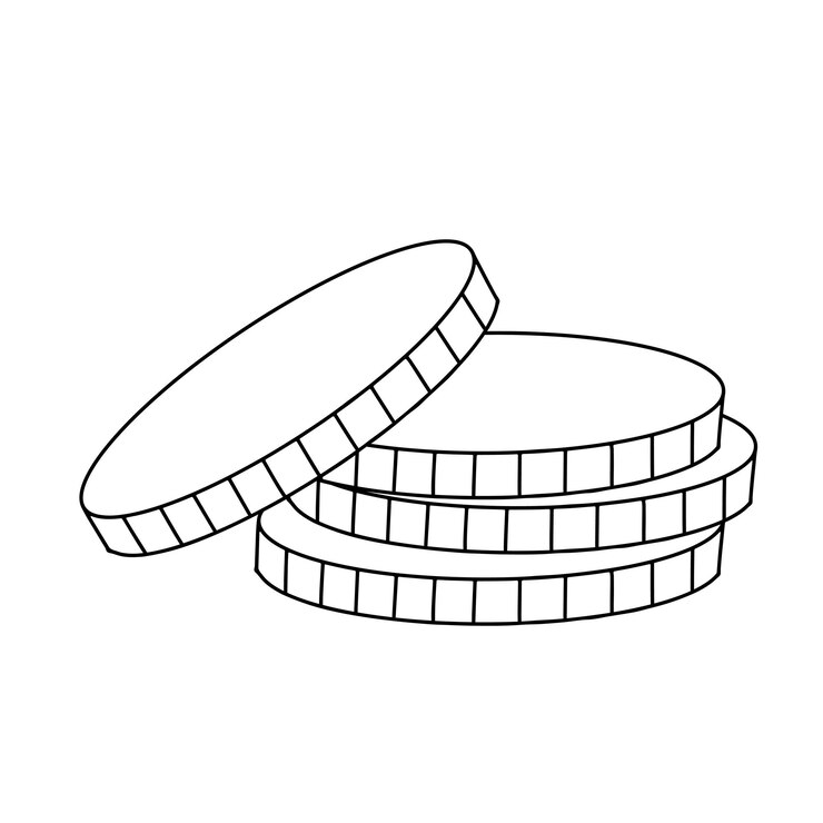 Wektor stos monet doodle ręcznie rysowane ilustracji wektorowych na białym tle
