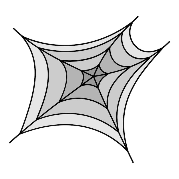 Plik wektorowy straszna ikona sieci pająka zarys ikony wektora strasznej sieci pająka kolor płaski na białym tle