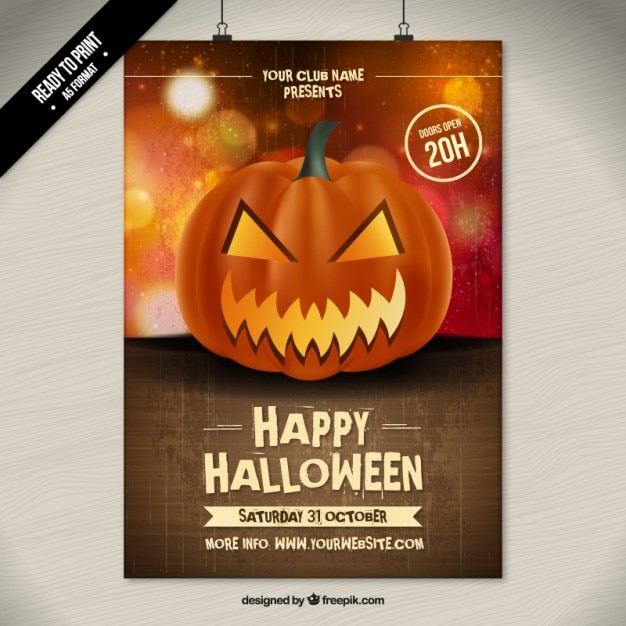 Plik wektorowy straszny dynia halloween plakat