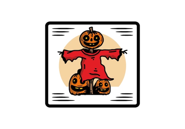 Straszny Projekt Ilustracji Dyni Halloween