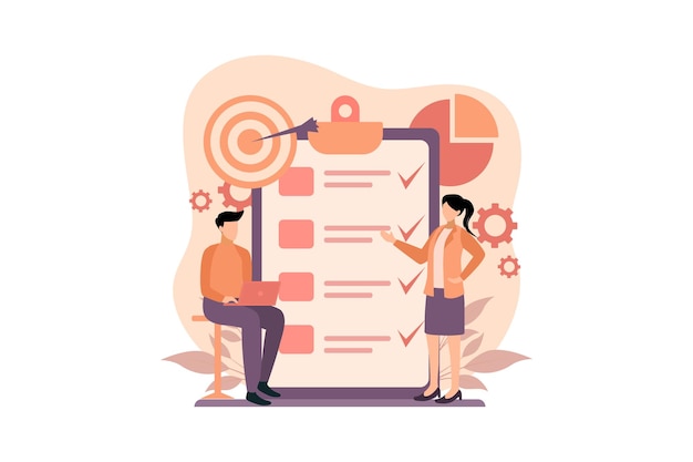 Strategia biznesowa Projekt ilustracji płaskiej