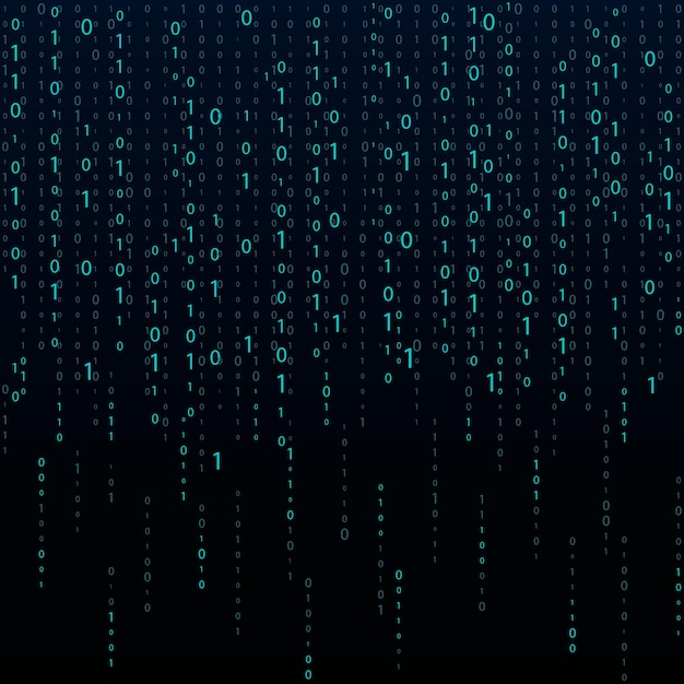 Stream binary code Binary code matrix Background on screen from numbers 0 and 1 Computer matrix