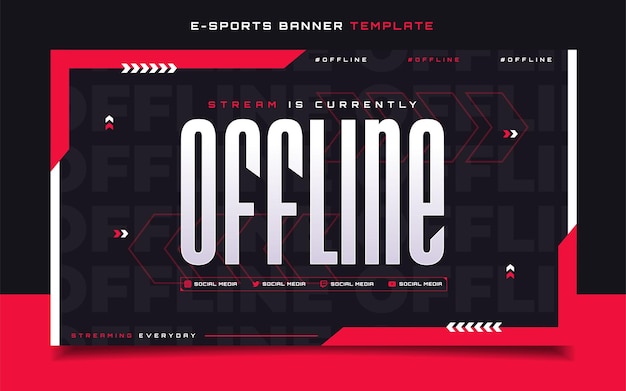 Stream Jest Szablonem Baneru Gier E-sportowych Offline Dla Mediów Społecznościowych