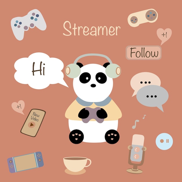Streamer Panda. Abc zawodów. Joysticki do dekodera, mikrofonu, telefonu, follow